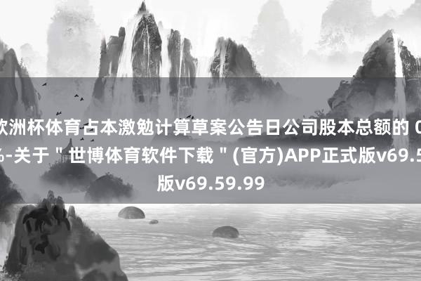 欧洲杯体育占本激勉计算草案公告日公司股本总额的 0.021%-关于＂世博体育软件下载＂(官方)APP正式版v69.59.99