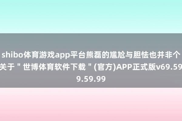 shibo体育游戏app平台熊磊的尴尬与胆怯也并非个例-关于＂世博体育软件下载＂(官方)APP正式版v69.59.99