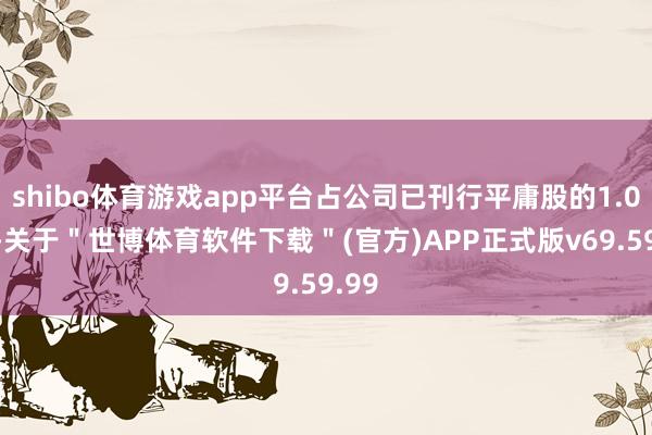 shibo体育游戏app平台占公司已刊行平庸股的1.05%-关于＂世博体育软件下载＂(官方)APP正式版v69.59.99