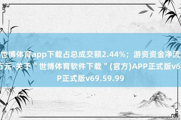 世博体育app下载占总成交额2.44%；游资资金净流出76.9万元-关于＂世博体育软件下载＂(官方)APP正式版v69.59.99