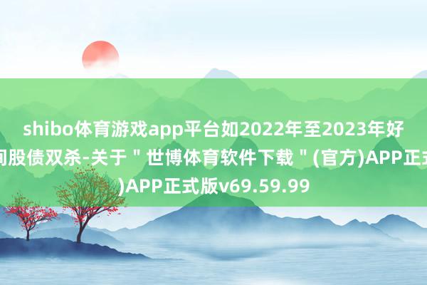 shibo体育游戏app平台如2022年至2023年好意思国加息时间股债双杀-关于＂世博体育软件下载＂(官方)APP正式版v69.59.99